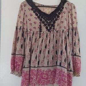 Boho babydoll blouse